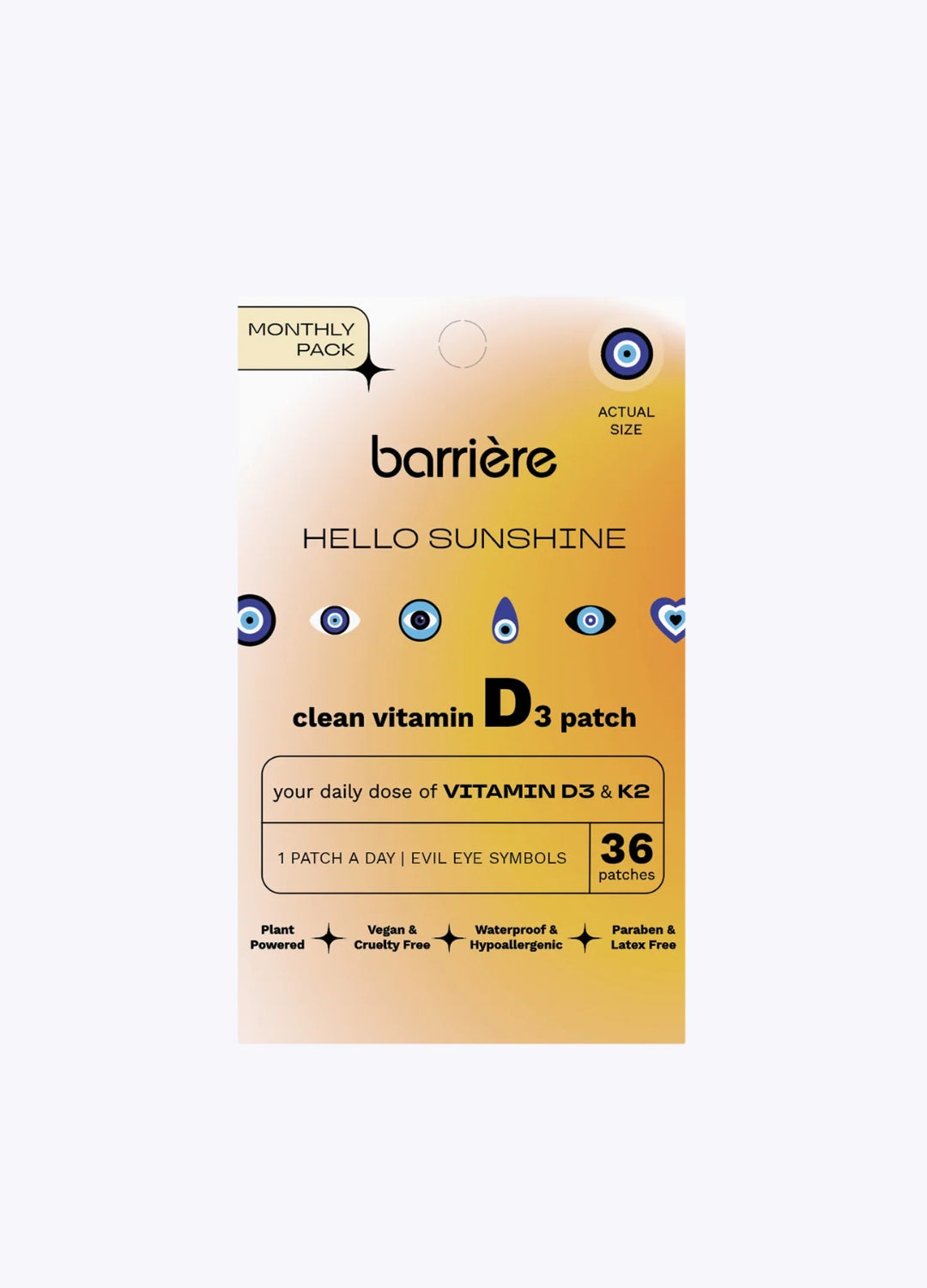 Hello Sunshine Vitamin D3 Patch 36-Pack - Evil Eye Symbols