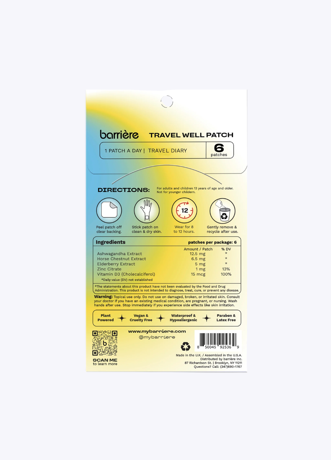Travel Well Vitamin Patch 6pk - Travel Diary